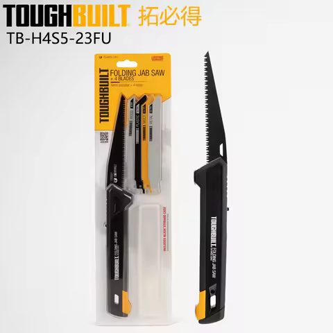 TOUGHBUILT TB-H4S5-23FU Folding Jab Saw With 4 Blades For Wood Plastic Multi Metal Includes Storage