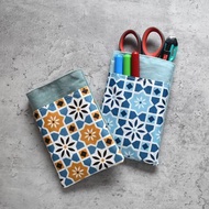 雙層口袋型醫師袍筆袋_花磚