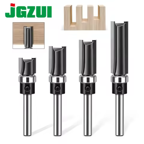 1pc 6mm 1/4"Shank Bearing Straight Router Bit Copy Trimming Cutter Line Cutter Trimming Machine Mill