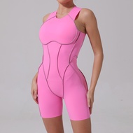 Jaga Linda New Clashing Màu Sắc Thể Thao Jumpsuit Phụ Nữ Bộ đồ tập yoga Bodysuit Cho trang phục thể 