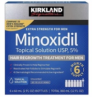 Original Kirkland 5% Minoxidil For Men Scalp Topical Liquid Support Thinning Hair Root Care 6 Bottl
