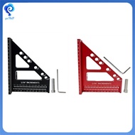Aluminum Miter Triangle Ruler - 3D Multi-Angle Woodworking Square Protractor - Enhanced Hole Scriber