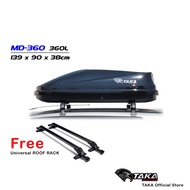 TAKA MD-360 Car Roof Box [Explorer Series] [L Size] [Glossy Black] [FREE Universal Roof Rack] Cargo ROOFBOX1