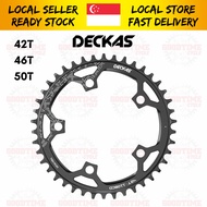 Deckas 110BCD Narrow Wide Chainring 42T/46T/50T Round Chainring 5 Chainring Bolt Holes Shimano SRAM 