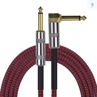 [aliout]3 Meters/ 10 Feet Musical Instrument Audio Guitar Cable Cord 1/4 Inch Straight to Right-angl