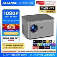 NEW Salange HY350 Projector, Support 4k Projector with Android TV 11.0, Native 1080P Portable Projector with Wifi and Bluetooth, 300ANSI Outdoor Projector of Electric Focus, Built in 8000+ Apps
