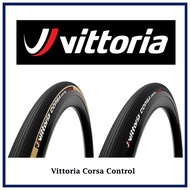 Vittoria Corsa Control Clincher Road Bicycle Tyre (Black / Tanwall) for Road Bicycle and Cycling