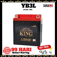 KING BATERI YB3L MOTOR BATTERY YAMAHA RXZ TZM Y100 Y110 Y125Z Y125ZR DINAMIK KRISS RGV RG SPORT NEX
