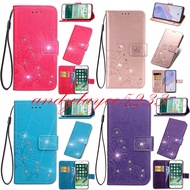 Flip Case Redmi 10 9T 9C 9A 9 Note 9S Note 9 Pro POCO X3 NFC PCOC M3 Redmi Note 10 Mi 11 Lite Wallet Leather Case Bling Diamond Flower Magnetic 360 Degree Protective Sleeve