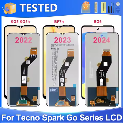 For Tecno Spark Go 2022 2023 KG5 BF7n For Tecno Spark Go 2024 BG6 LCD Display Touch Screen Digitizer