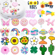 Hot shoe Charm Diy Pink Flower charms Style Cartoon Slippers Buckle Pvc Shoes Accessories Button Jib