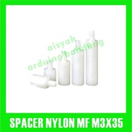 White Nylon M3x35+6 mm Pillar Spacer PCB M3 Standoff M3 35 + 6 mm Nilon