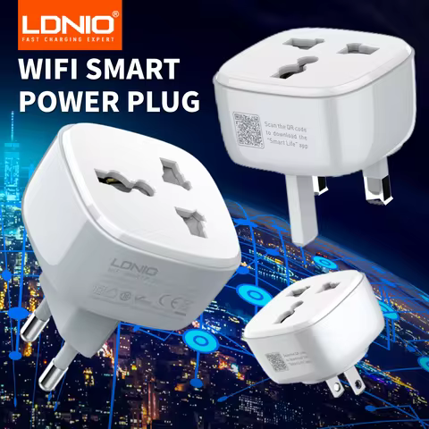 LDNIO WiFi Smart Wall Socket With Switch Button Portable Power Strip With EU US UK plug 2500 W Googl