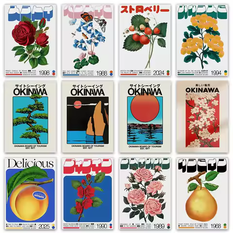 Okinawa Sakura Canvas Wall Art Print Poster Dewey Blossom Flower Decorative Painting Home Decor Gift