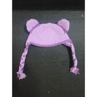 Outfit doll 10cm big head purple cat hat (clothes only, doll not included)