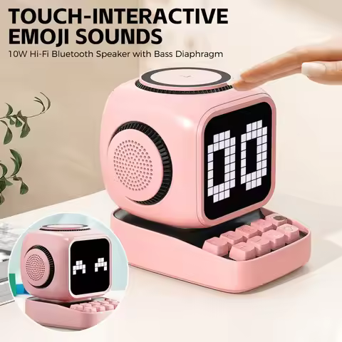 DIY Bluetooth Speaker Player LED Display White Noise Player Musical Rhythm with 15W Magnetic Wireles