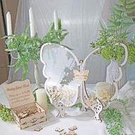 Wooden Butterfly Check-in Table Birthday Check-in Board Check-in Table Decoration Kindergarten Weddi