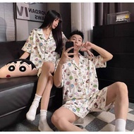 [Cooling] Crayon Shin-Chan Ice Silk Pyjamas - Top + Shorts 2-Piece Set