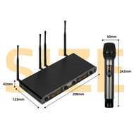 NEW BAXS TW410 Mikrofon Nirkabel Satu Trailer UHF Band 4 4 Mikrofon Nirkabel Genggam 4 Mikrofon 4 Sa
