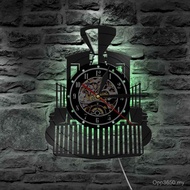 Home Records Steam Motor Locomotive Creative Steam Vinyl Moving Clock Cross-Border Vinyl Wall Clock 