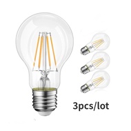 Melery E26 E27 LED Light Ball Bulb Edison Screw Filament A60 Lamp 8W Equivalent 80W Clear Incandesce