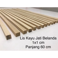 KAYU Dutch teak wood trim 1x1cm 60cm long