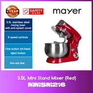 Mayer 3.5L Mini Stand Mixer MMSM 216 (Red) WITH 1 YEAR WARRANTY