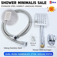 High Pressure Turbo shower Head shower Adjustable Massage hand shower Complete set Minimalist stainless steel Box stainless steel High Water Pressure Strong Sharp