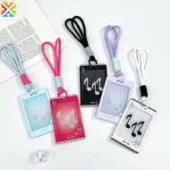 Cute Music ID Card Holder With Lanyard Kawaii Photo Card Sleeve For Concert Event School Access Card