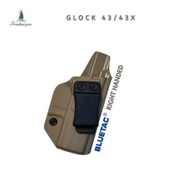 Bluetac IWB Concealment Kydex Holster for Glock 43 / Glock 43X - Black / Tan - Right & Left Handed |