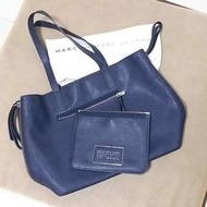 正品90%新Marc by marc jacobs 深藍大tote bag