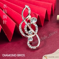 MUSIC LAB diamond MUSIC brooch size 5.5 x 2 cm