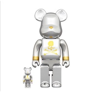 [🇸🇬Sale] BE@RBRICK x Mastermind Japan 100%+400% silver bearbrick