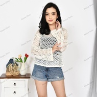 Mesh Knit Crop Top/mesh Knit outer