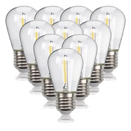 (REJY) Warm White 2700K LED String Lights 10 Pcs Shatterproof E27 Base Waterproof for Indoor Outdoor