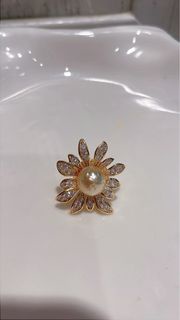 天然海水南洋金珠胸針8.6mm 極光鏡面 天然海水珍珠心口針襟針