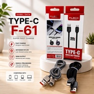 Super Fast Data Cable FLECO F-61 100W USB To MICROOriginal Type-C/ F61 Nylon Fast Charging Cable