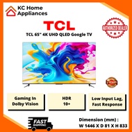 TCL 65" 4K UHD QLED Google TV | HDR 10+ | Hands Free Voice Control | Bluetooth Audio | 65C645 | 2 Years General Warranty
