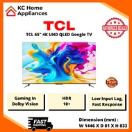 TCL 65" 4K UHD QLED Google TV | HDR 10+ | Hands Free Voice Control | Bluetooth Audio | 65C645 | 2 Ye