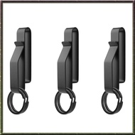 [I O J E] 3PCS Heavy Duty Belt Key Holder with 6Pcs Metal Key Rings, Stainless Steel Black Men Keychain Tactical Key Holder Clip