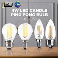 4W E14/E27 LED FILAMENT CANDLE/PING PONG BULB