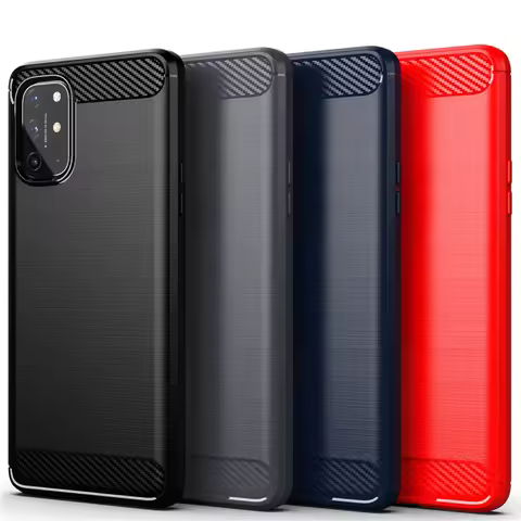 For Cover OnePlus 8T Case For Oneplus 8T Carbon Fiber TPU Soft Silicone Protective Phone Cover For O