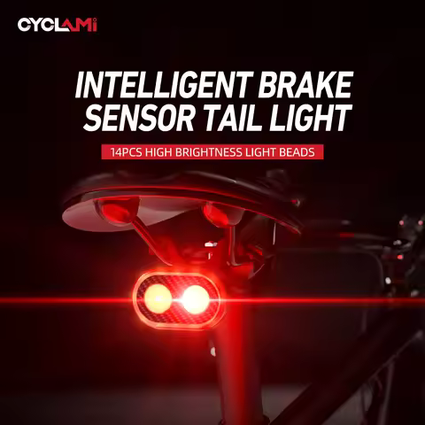 CYCLAMI CY200 Bike Smart Brake Sensing Rear Light Bicycle Tail Light IPX6 Waterproof LED Charging Ta