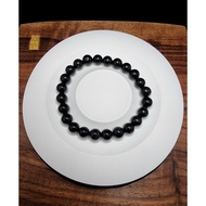 Black Rutile Quartz Crystal Full Stone Bracelet natural 7mm4A F1138