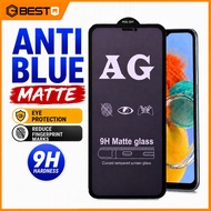 AG Blue Matte Tempered Glass For Oppo A5 A9 2020 A5S A7 A12 A53 A73 A93 F5 F7 F9 R17 PRO F11 F11 PRO