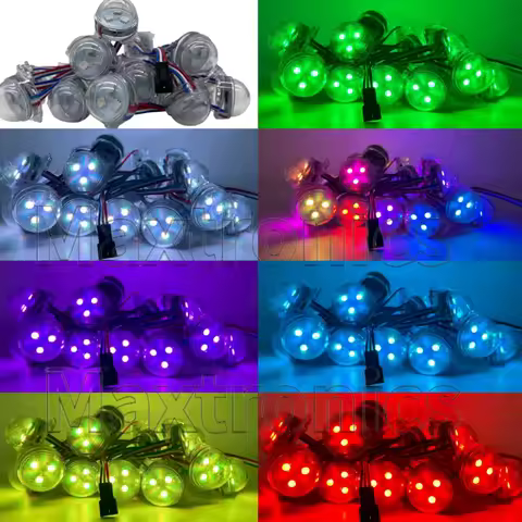 Diameter 30mm Milk White/Transparent Shell 200pcs Point Light DC12V 3LED 0.72W/PCS Full Color 5050 R