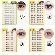 10 Rows Glue Free Cluster Lashes Fluffy Spike False Eyelashes No Glue Needed Individual Lashes Natur