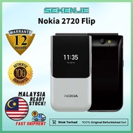NOKIA 2720 FLIP 4GB + 512MB RAM Black 100% Original Refurbished Set