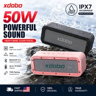 XDOBO 50W Bluetooth Speaker IPX7 Waterproof Portable Wireless Speaker Heavy Bass TWS Stereo Outdoor 