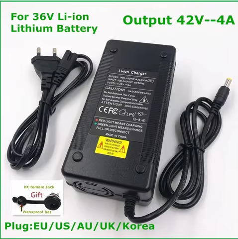 36V E Bike E scooter Charger Output 42V4A Charger for 10Series 36V 37V Li-ion Battery Charger DC 5.5
